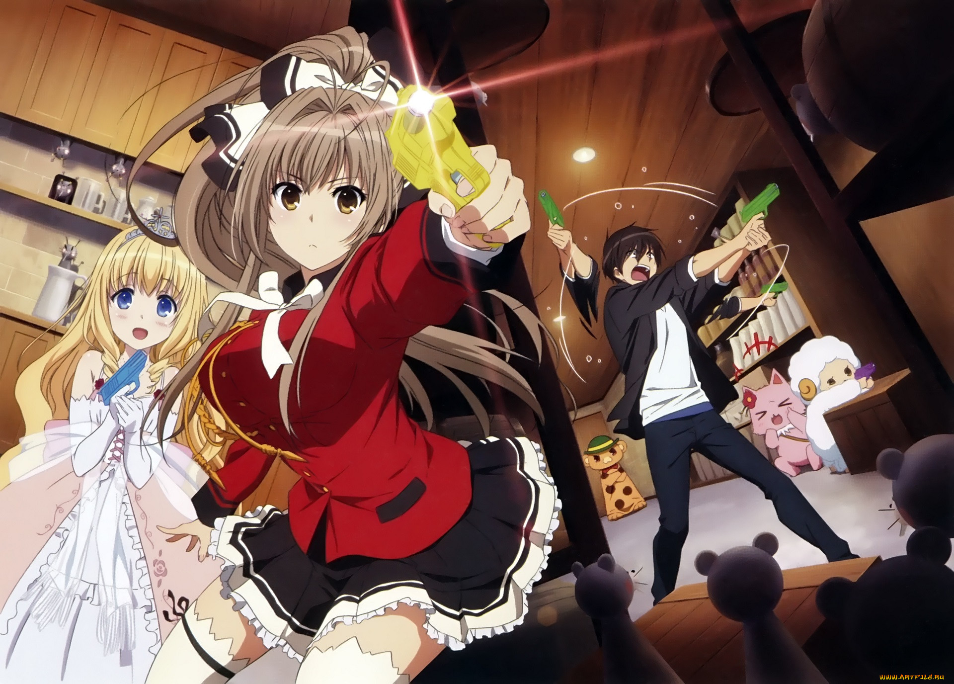 Обои Аниме Amagi Brilliant Park, обои для рабочего стола, фотографии аниме, amagi  brilliant park, seiya, kanie, isuzu, sento, amagi, brilliant, park Обои для  рабочего стола, скачать обои картинки заставки на рабочий стол.